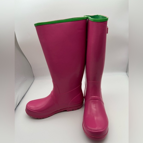 Polo Ralph Lauren, Size 6, Pink Rain Boot With Green Pony & Buckle - Picture 2 of 9
